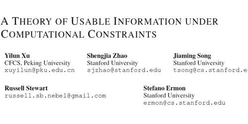 iclr 2020 北大圖靈班本科生滿分論文 計算約束下有用信息的信息論